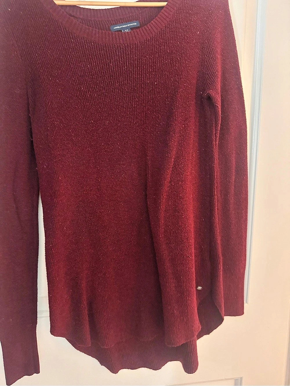 American eagle Crew Neck Sweater in Burgundy